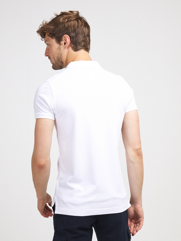 SUPERDRY Polo Piqu 100% Coton Uni Blanc Photo principale