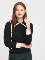 LILI SIDONIO BY MOLLY BRACKEN Pull Fine Jauge Dtails Contrasts Noir