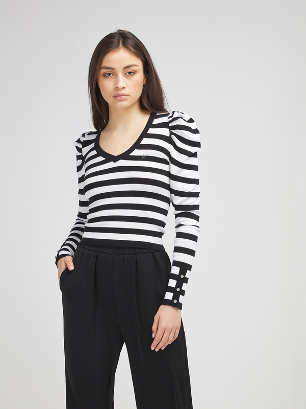 GUESS Pull Cropped Ray Blanc Photo principale