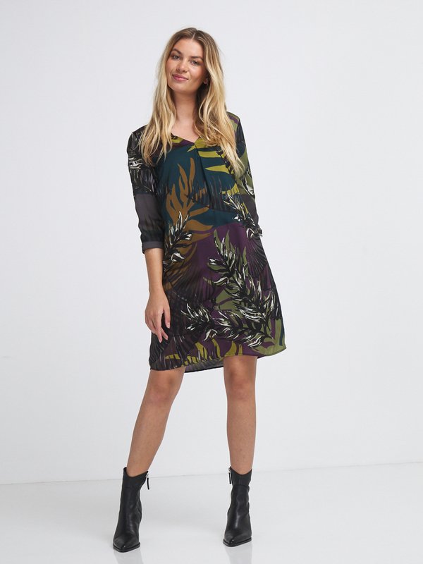 JULIE GUERLANDERobe En Satin ImprimVert