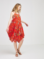 MOLLY BRACKEN Robe Ample Coupe Poncho Rouge