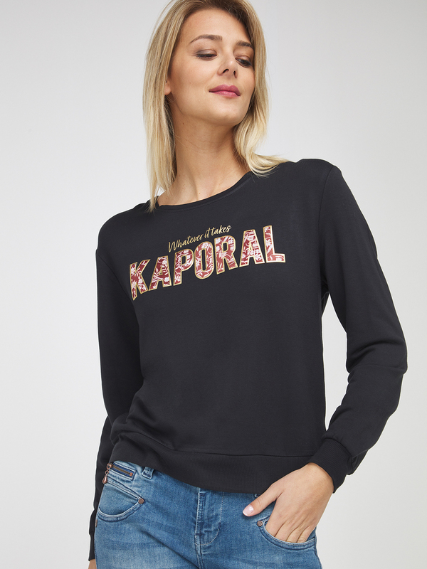 KAPORAL Sweat-shirt Logo Fleuri Noir Photo principale