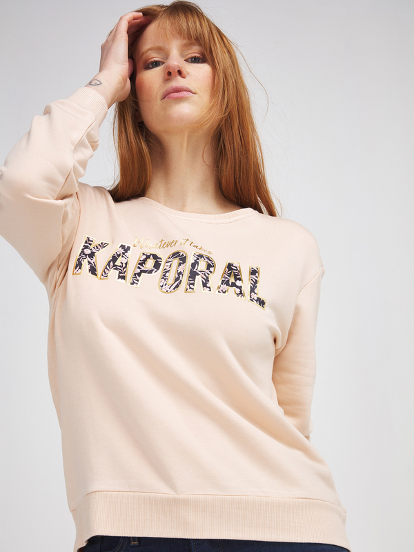 KAPORAL Sweat-shirt Logo Fleuri Rose Photo principale