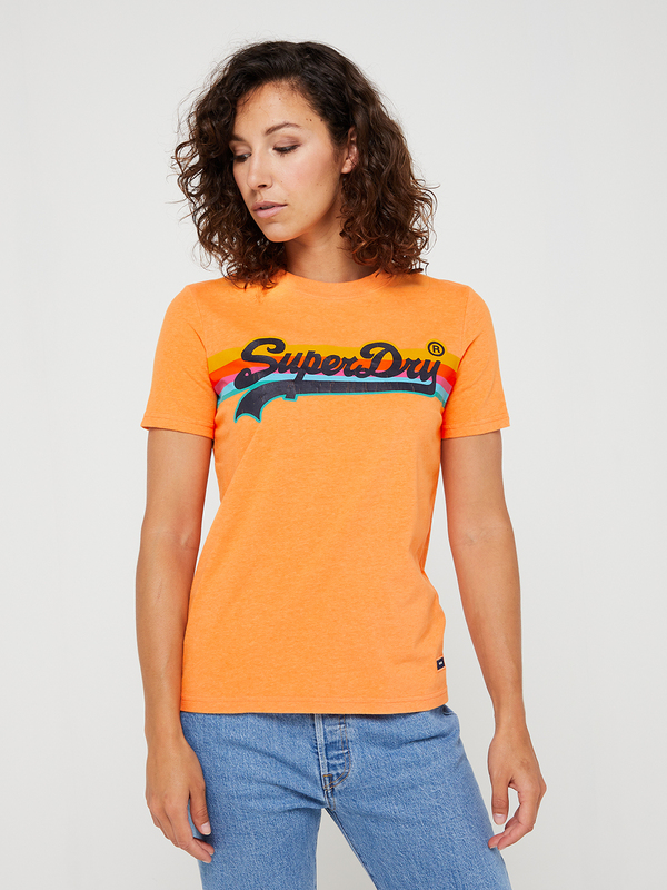 SUPERDRY Tee-shirt Logo Arc-en-ciel Orange 1016828