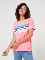 SUPERDRY Tee-shirt Logo Arc-en-ciel Rose
