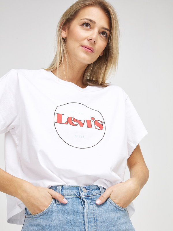 LEVI'S Tee-shirt Cropped Logo Blanc Photo principale