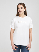 MEXX Tee-shirt Coton Bio Logo Ton Sur Ton Ecru