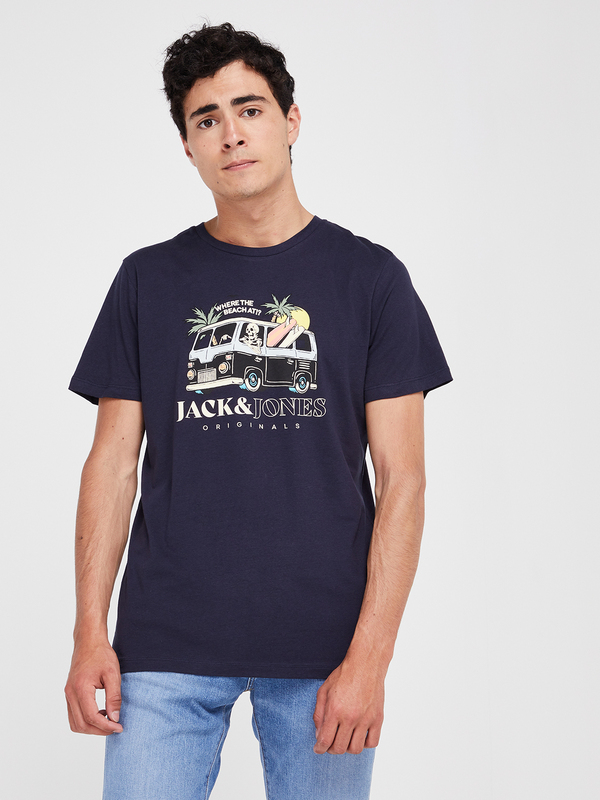 JACK AND JONES Tee-shirt Logo Avec Motif Bleu marine Photo principale