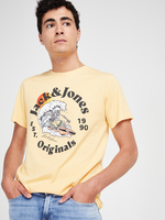 JACK AND JONES Tee-shirt Logo Avec Motif Jaune