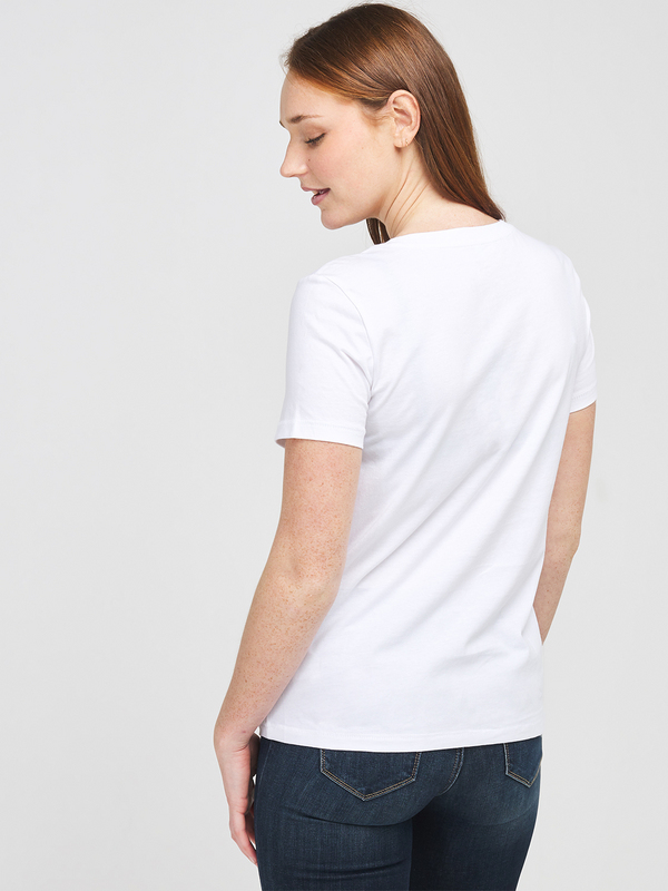 ONLY Tee-shirt Message Avec Sequins Blanc Photo principale