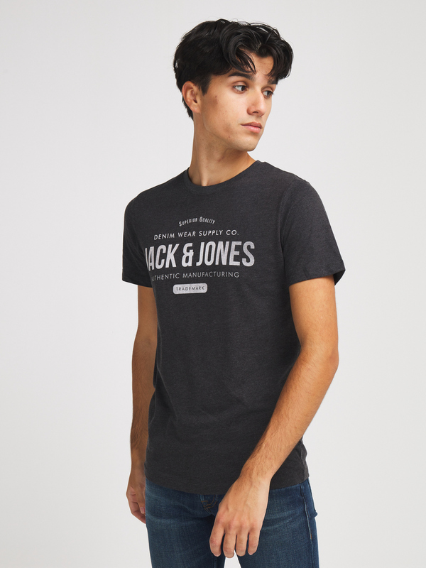 JACK AND JONES Tee-shirt Logo Gris fonc Photo principale