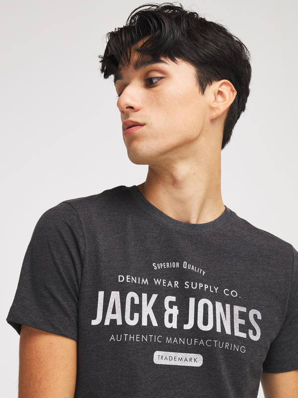JACK AND JONES Tee-shirt Logo Gris fonc Photo principale