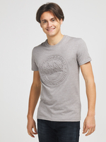 SUPERDRY Tee-shirt Chin Logo Emboss Gris