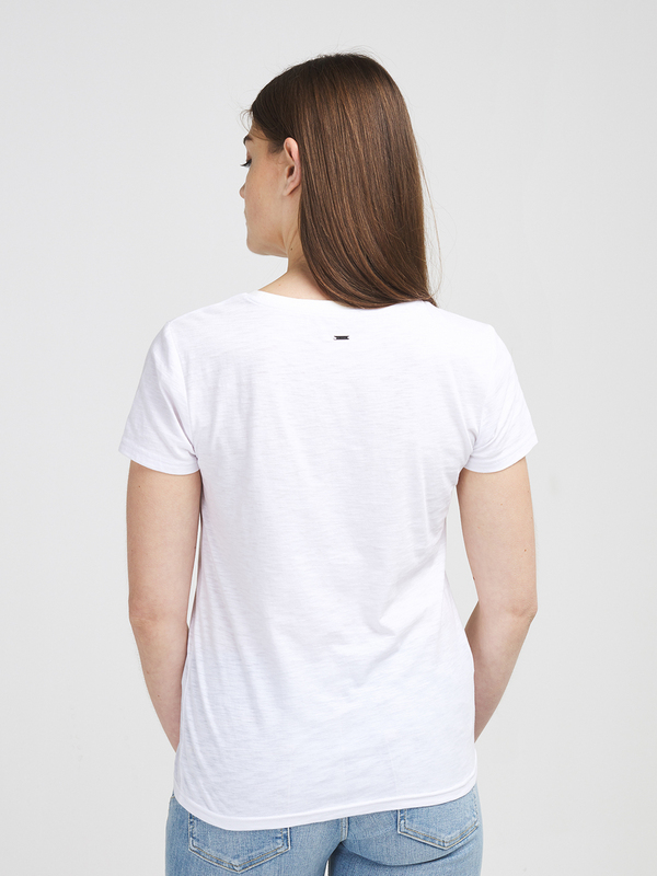 IKKS Tee-shirt Imprim 100% Coton Flamm Blanc Photo principale