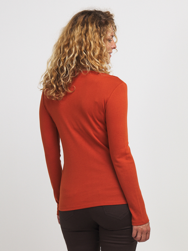 DIANE LAURY Tee-shirt Modal Et Coton Uni Orange Photo principale