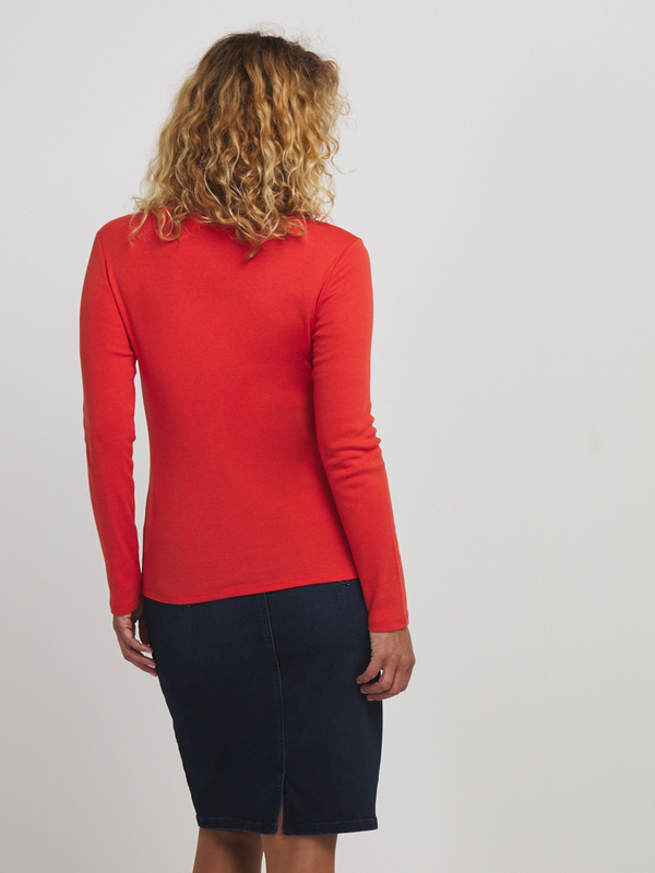 DIANE LAURY Tee-shirt Modal Et Coton Uni Rouge Photo principale