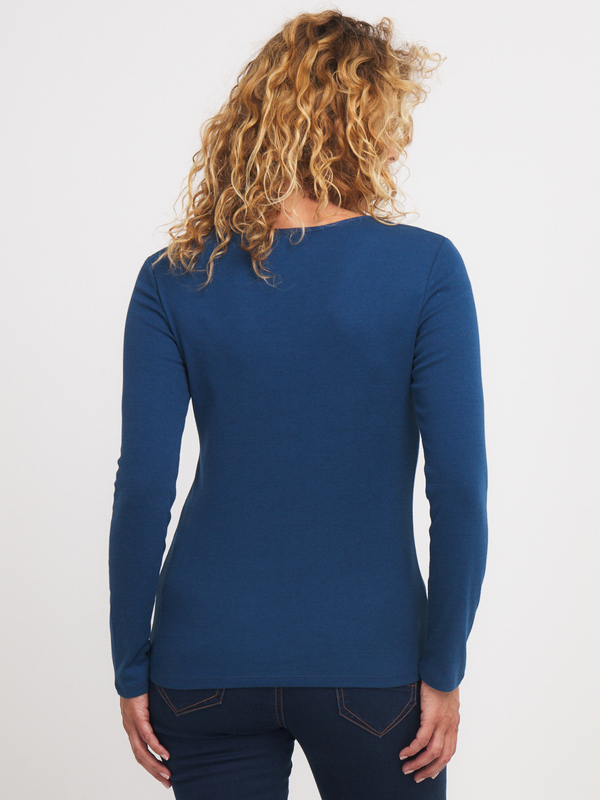 DIANE LAURY Tee-shirt Modal Et Coton Uni Bleu marine Photo principale