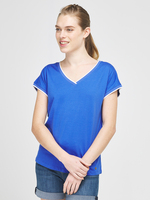 C EST BEAU LA VIE Tee-shirt Lisers Contrasts Bleu fonc