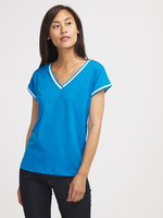 C EST BEAU LA VIE Tee-shirt Lisers Contrasts Bleu