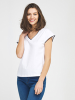 C EST BEAU LA VIE Tee-shirt Lisers Contrasts Blanc
