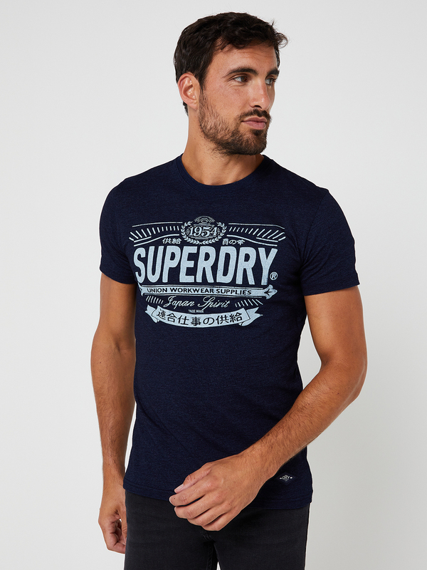 SUPERDRY Tee-shirt Chin Logo Vintage Bleu Photo principale