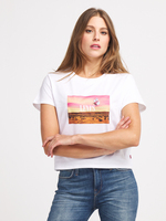 LEVI'S Tee-shirt Cropped Logo Blanc