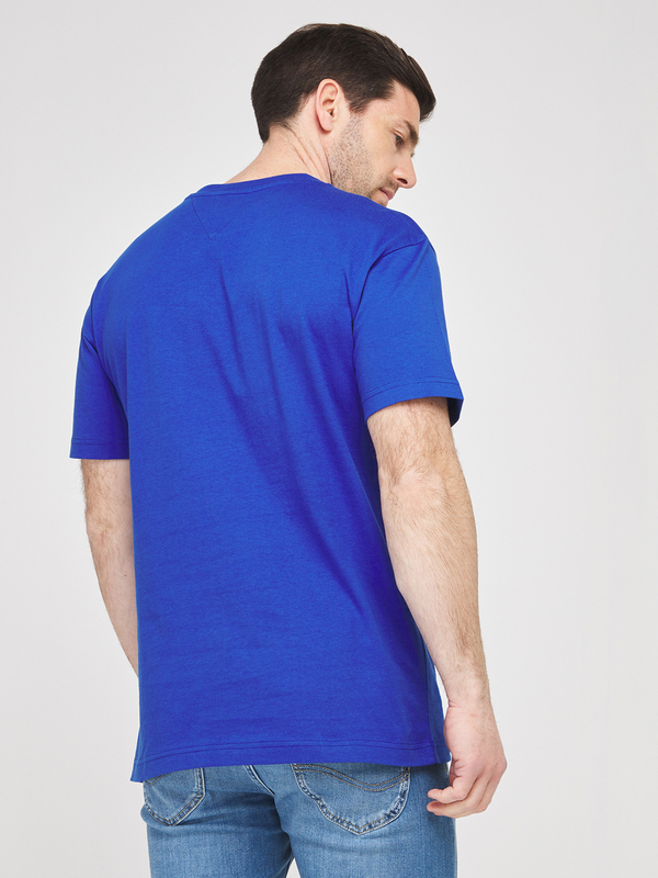 TOMMY JEANS Tee-shirt Logo Brod Coton Bio Bleu Photo principale