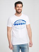 PETROL INDUSTRIES Tee-shirt Logo Dtails Velours Blanc