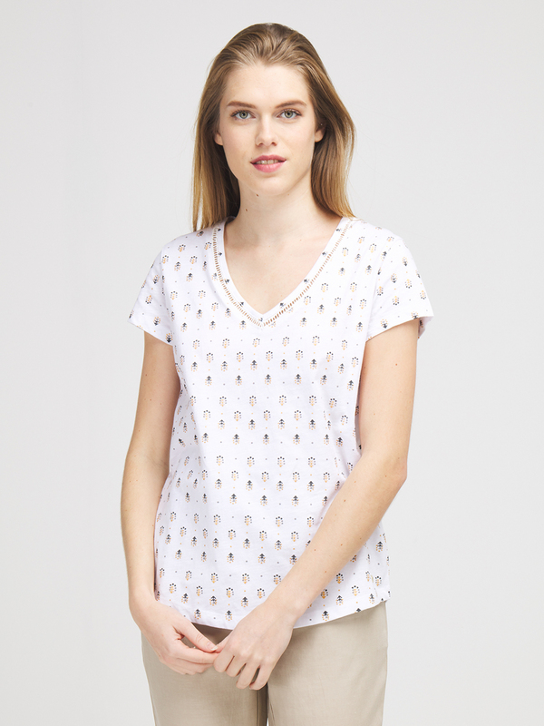 C EST BEAU LA VIE Tee-shirt Imprim En Coton/modal Blanc Photo principale