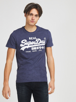 SUPERDRY Tee-shirt Duveteux Logo Brod Bleu brut