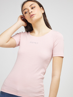 ESPRIT Tee-shirt Coton Bio Logo Strass Rose