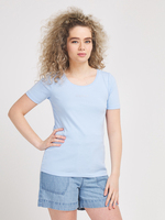 ESPRIT Tee-shirt Coton Bio Logo Strass Bleu ciel