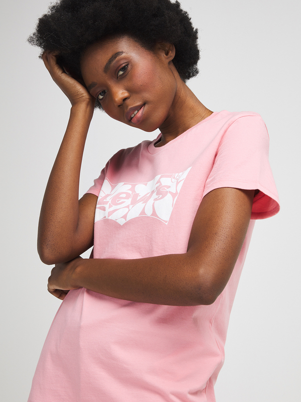 LEVI'S Tee-shirt Logo Feuillage Monochrome Rose Photo principale