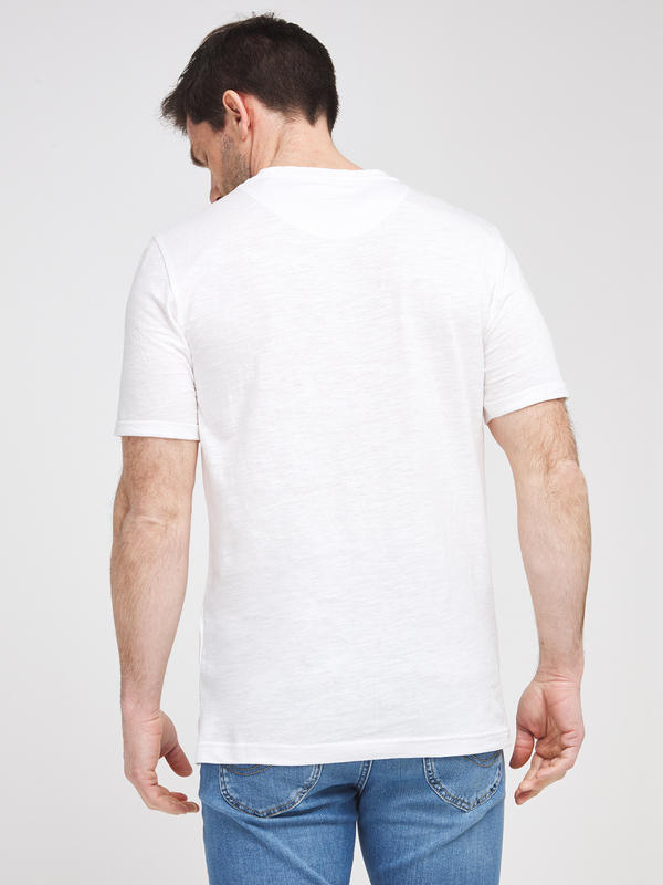 MUSTANG Tee-shirt Logo 100% Coton Flammé Blanc Photo principale
