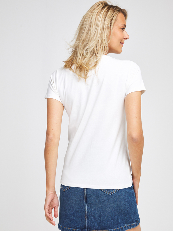 KAPORAL Tee-shirt Logo Fleuri Blanc cass Photo principale