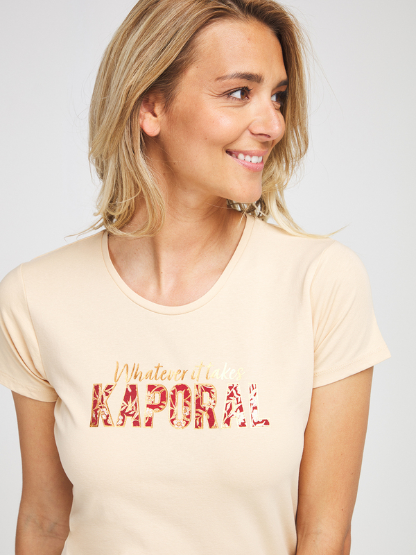 KAPORAL Tee-shirt Logo Fleuri Rose Photo principale