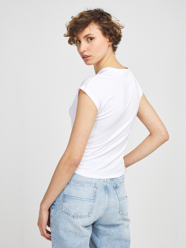 TOMMY JEANS Tee-shirt Fluide Taille Fronce Blanc Photo principale