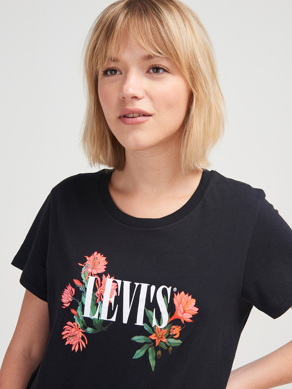 LEVI'S Tee-shirt Logo Fleuri Noir Photo principale