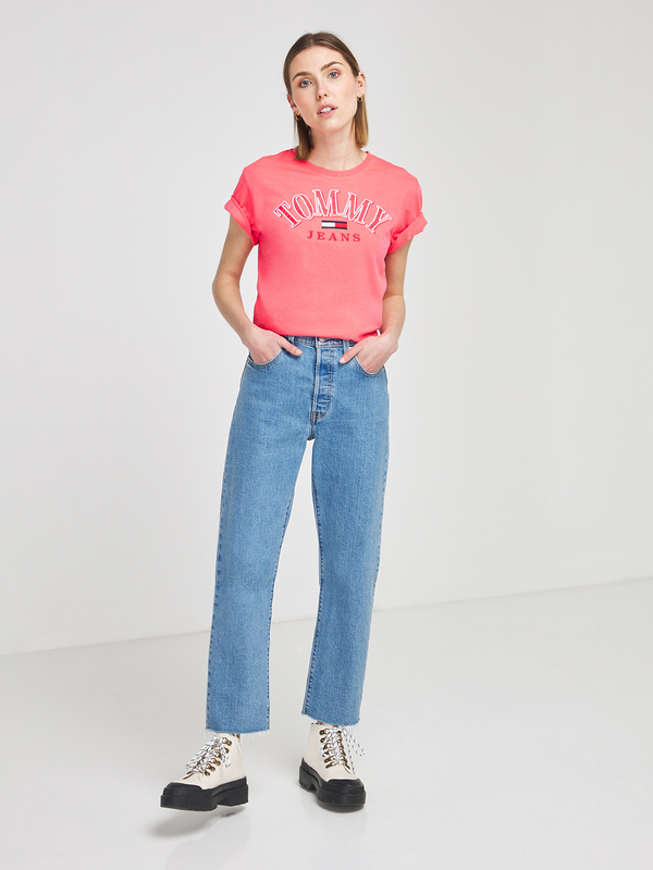 TOMMY JEANS Tee-shirt Fluide Logo Brod Rose Photo principale