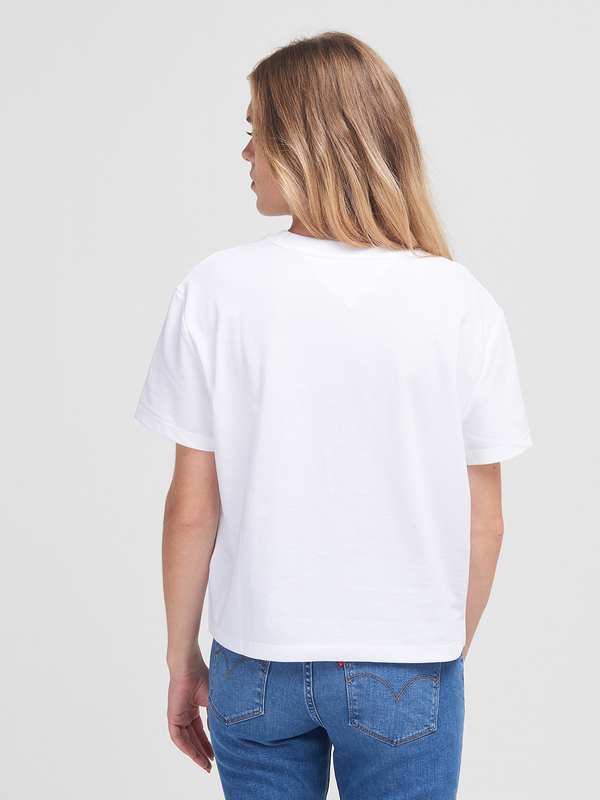 TOMMY JEANS Tee-shirt Cropped Avec cusson Logo Blanc Photo principale
