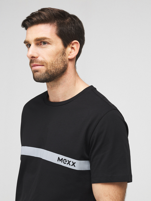 MEXX Tee-shirt Logo Bande Contraste Noir Photo principale
