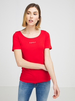 ESPRIT Tee-shirt Mini Logo Strass Rouge vermillon