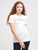 ESPRIT Tee-shirt Logo Imprim Et Brod Blanc