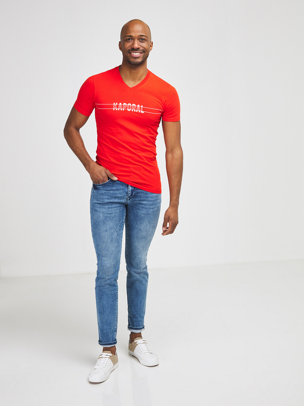 KAPORAL Tee-shirt Logo En Coton Stretch Uni Rouge Photo principale