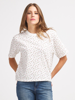 LEVI'S Tee-shirt  Cropped Imprim Fleurs Pastel Ecru