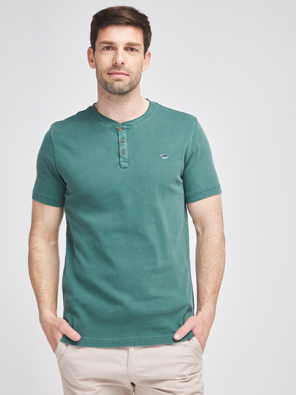 MUSTANG Tee-shirt 100% Coton Uni Vert Photo principale