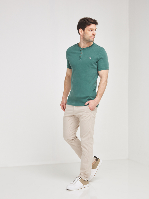MUSTANG Tee-shirt 100% Coton Uni Vert Photo principale