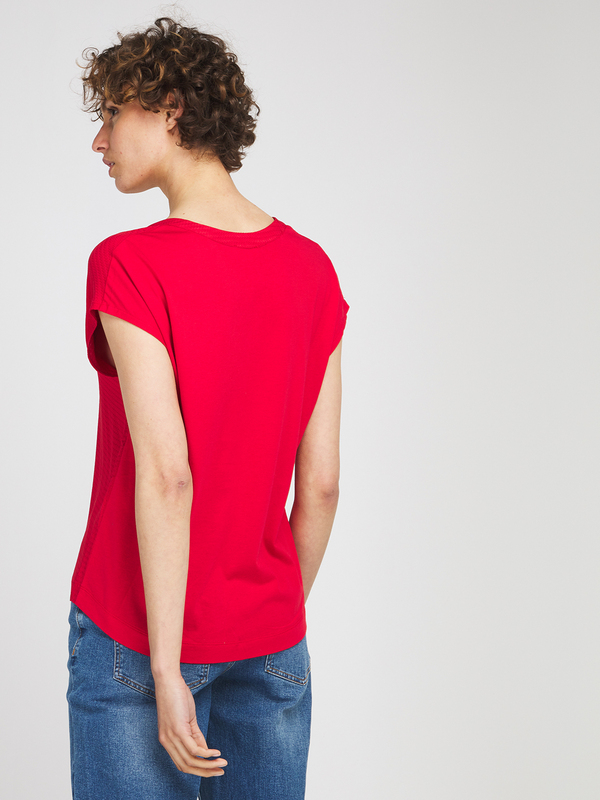 S OLIVER Tee-shirt Bimatire Uni Rouge Photo principale