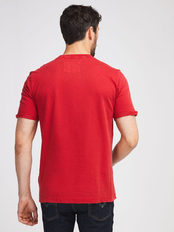 MUSTANG Tee-shirt Logo 100% Coton Flamm Rouge Photo principale