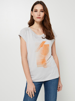 ESPRIT Tee-shirt Print Plac En Viscose Lenzing™ Ecovero™ Gris clair